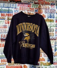 Vintage Minnesota Vikings 1996 Crewneck Sweatshirt 90s Purple Large Danaggers