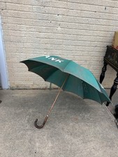 Vintage Sarasota Bank Umbrella Wood Handle Advertising Umbrella