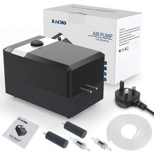 UltraQuiet Dual Outlet Aquarium Air Pump for 130 Gallon Tanks 2*5L/min 6W
