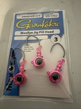 Gamakatsu Maxeye Jig Pill Head 2/0-1/4oz, 3 Pack. Pink