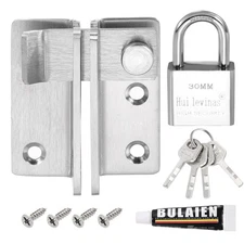 1Pcs Flip Latches, 1.8in Safety Door Lock Catch with Padlock[Right Open, Silver]