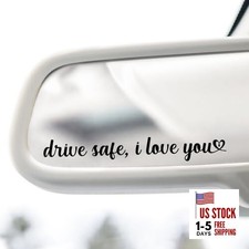 3X Drive Safe I Love You Mirror Vinyl Decals 5 inches x 0.7 inches Black