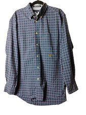 Tommy Hilfiger Men's M Vintage Plaid Button Up Shirt Logo