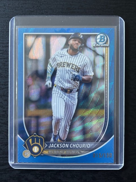 2025 Bowman Chrome #40 Jackson Chourio Blue Wave #/150