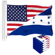 G128 5 Pack Honduras USA Friendship Flag 3x5 Ft Printed 150D Polyester