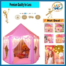 Princess Tent Girls Playhouse with Star Lights 55x53 Inch Indoor Outdoor Toy ...
