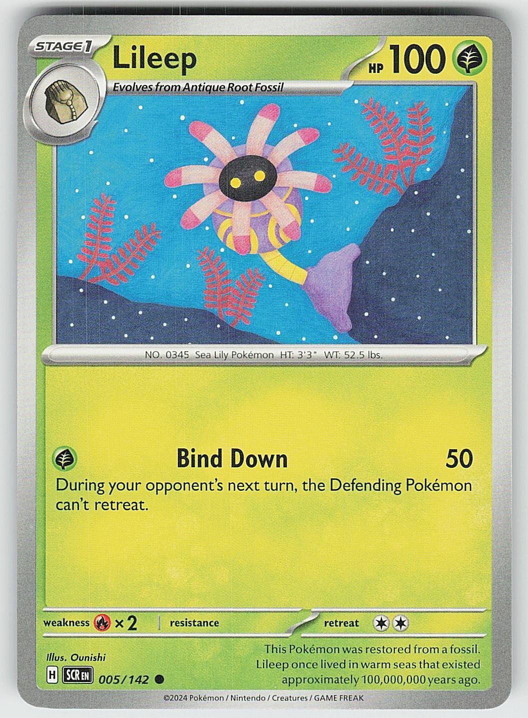 Lileep 005/142 Common Stellar Crown Pokemon NM