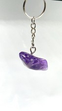 Natural Amethyst Crystal Keychain Handmade Healing Protection Stone