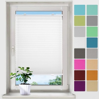 Plissee ohne Bohren Plissees Klemmfix - Weiß 80 x 130 cm (BxH) - Easyfix Plissee