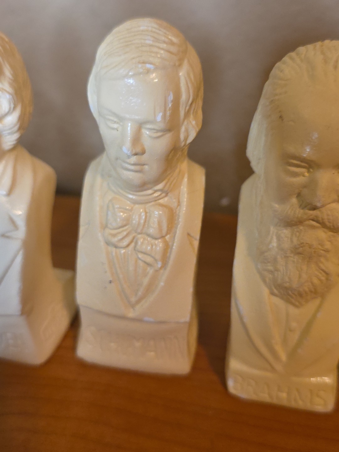 HERCO Vintage Composers 6 Famous Statuettes Busts: Mozart, Brahms, Beethoven, ..