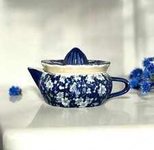 Victoria Ware Ironstone Blue White Chintz Floral Grapefruit Reamer*Reproduction*