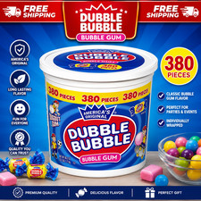 Dubble Bubble Bubble Gum 380 Pieces &ndash; Original Flavor Bulk Tub. Free Shipping