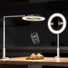 Ring Light with Overhead Phone Mount, 10" Selfie Light with Stand and Phone H...