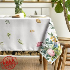 Horaldaily Spring Hydrangea Tulip Rectangular Tablecloth 52x70"