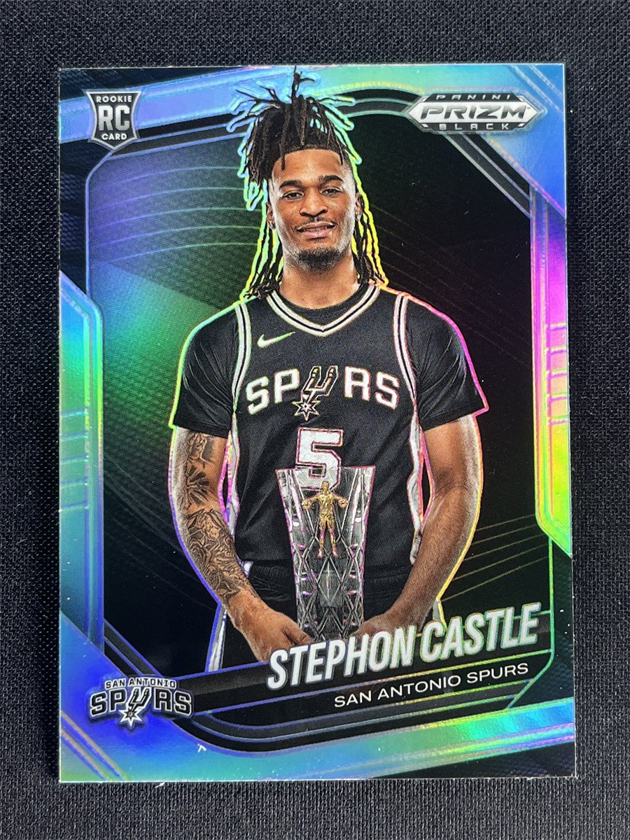 2024-25 Panini Prizm Black Stephon Castle #96 Silver Prizm Rookie RC Spurs