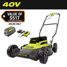 40V 18 In. 2-In-1 Cordless Battery Walk behin...