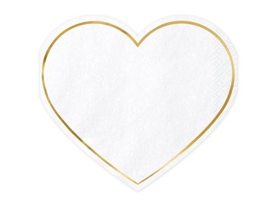 PartyDeco Herzservietten 14,5 x 12,5 cm, 1 Packung mit 20 Stück