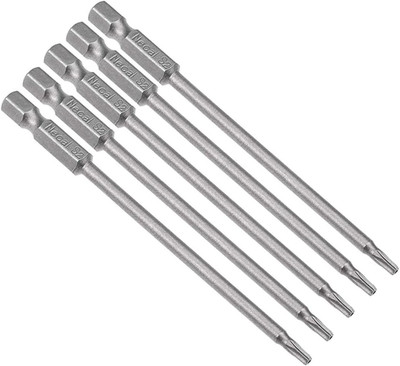 5 Stück T10 Torx Bit Set, 100mm Länge Magnetisch Bitsatz mit 1/4 Zoll Hex Sechsk