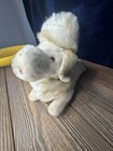 Vintage White Plush Wind-Up Musical Dog Toy Plays Tune Long Ears 1960s-80s — photo 2