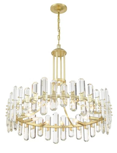 Crystorama Bolton 31"W Aged Brass 12-Light Crystal Chandelier - Picture 4 of 10