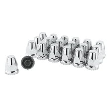 Chrome Lug Nut Covers for semi Trucks, 33mm Lug nut Covers, Screw on, Height: