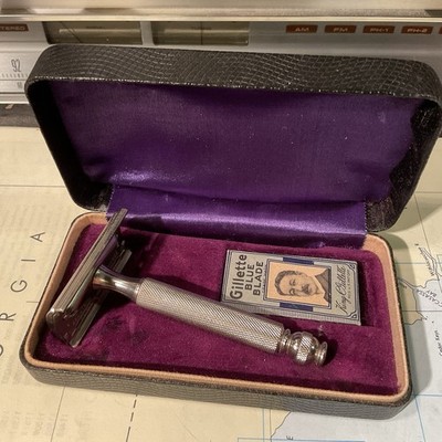 Mint Gillette 1960's Ball End Tech Vintage Double Edge Safety Razor In Box