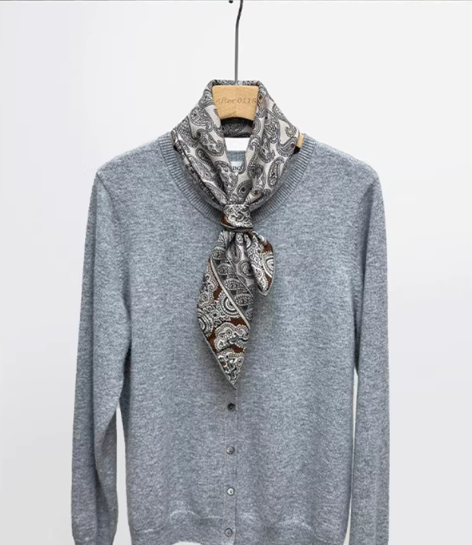 70% cashmere 30% silk Retro Paisley double side printed square Wrap shawl 25''