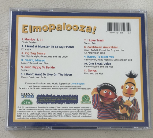 Sesame Street CD Elmopalooza! (1998 Sony) Celine Dion Jimmy Buffett Steven Tyler - Afbeelding 4 van 4