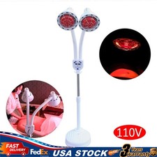 2-head Infrared Red Heat Light Therapy Lamp Pain Relief Floor Stand Beauty 275W