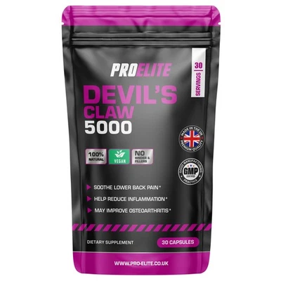 PROELITE Devils Claw Capsules 10,000mg Natural 500mg 20:1 Strong Effective 30 Capsules