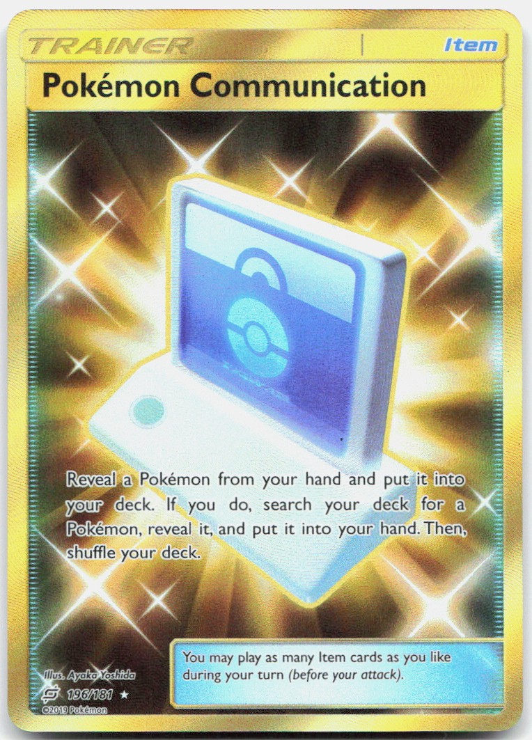 Pokemon TCG Pokemon Communication (Secret) SM - Team Up Secret Rare 196/181 Holo