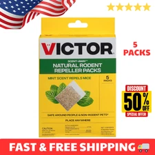 Victor M805 Scent-Away Mouse Repellent – Natural Peppermint Oil Pouches