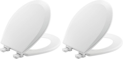 2 Pack Bemis 500EC 390 Round Toilet Seat w/Easy Clean & Change Hinges White