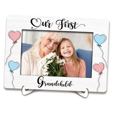 Our First Grandchild Picture Frame 4x6, Grandpa Grandma Gifts First Time, New
