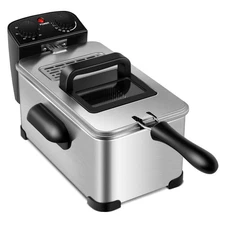 3.2 Quart Electric Deep Fryer 1700W Stainless w/Timer & Frying Basket  Make