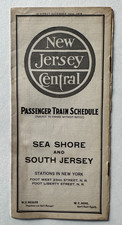 Vintage 1916 New Jersey Central RR Railroad Timetable NJ Sea Shore South Jersey