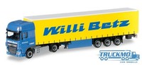 Herpa Willi Betz LKW Modell DAF XF SSC Euro 6 Gardinenplanen-Sattelzug 306560