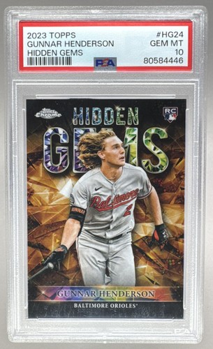 80584446 Gunnar Henderson 2023 Topps Chrome #HG-24 Hidden Gems Rookie RC PSA 10