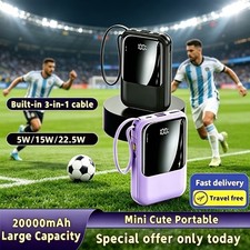 Trendy Portable 20000Mah Power Bank Mini Body Integrated 4 Charging Cables
