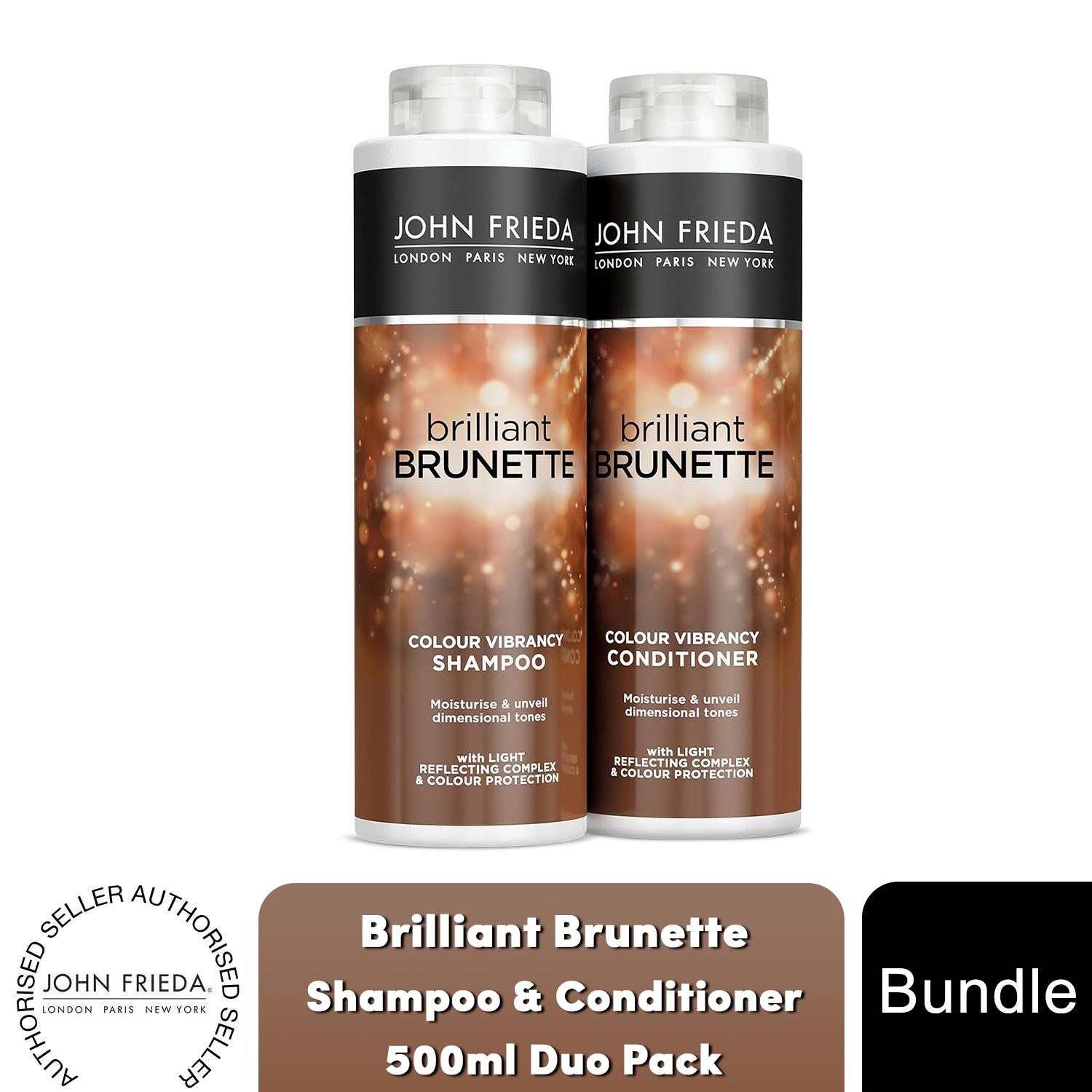 John Frieda Brilliant Brunette Colour Protecting Shampoo & Conditioner New Pack