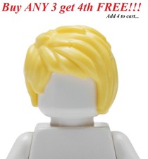    NEW LEGO Minifig Minifigure Girl Female Women BLONDE Hair Short Tousled Parted