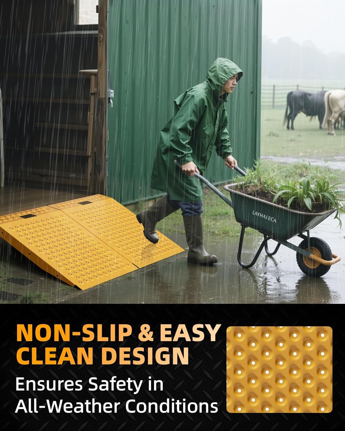 1/2 PCS Shed Ramp for Riding Mower Punch Plate Ramp for ATV Motorcycles Garages