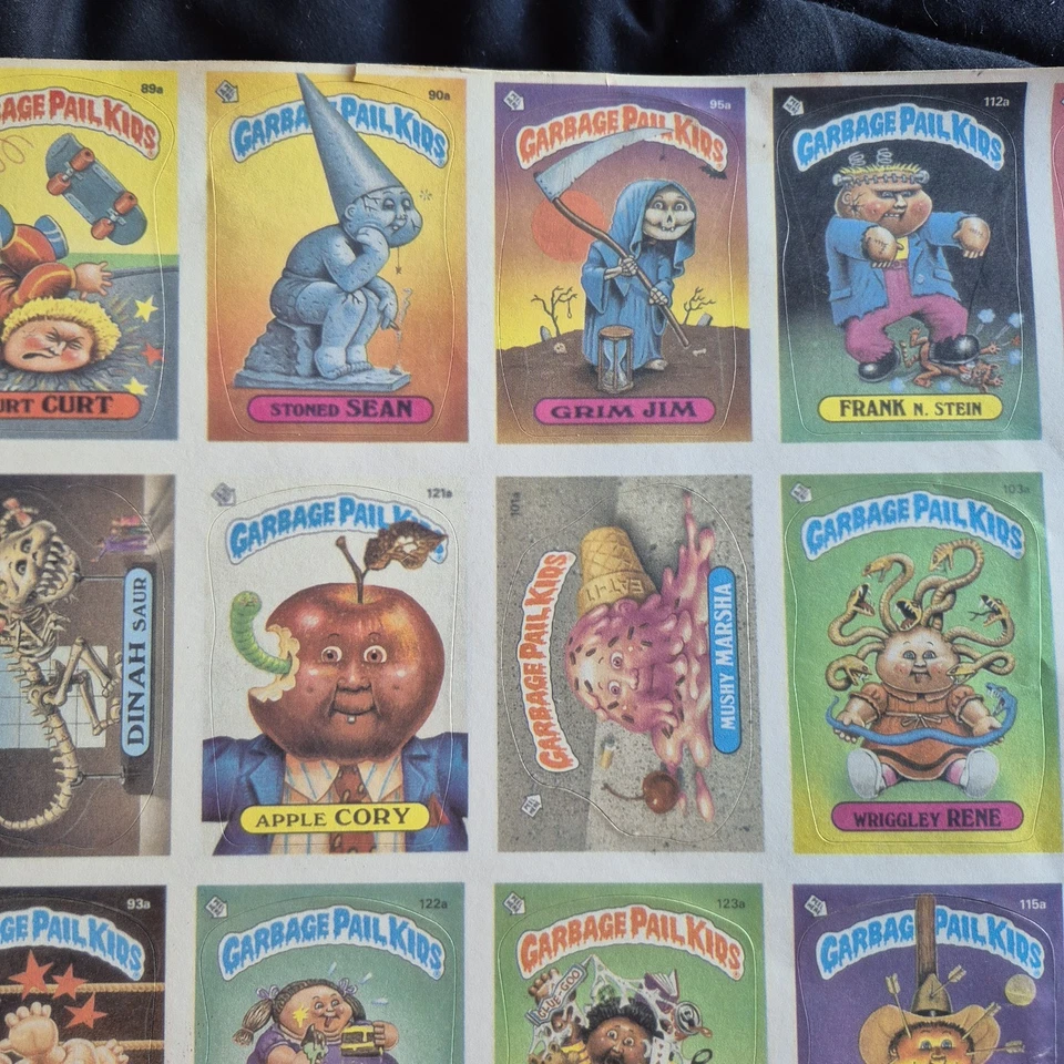 TOPPS CUBO DE BASURA NIÑOS SERIE 3 HOJA PARCIAL SIN CORTAR DE 42 TARJETAS 1986  Foto 3 de 4