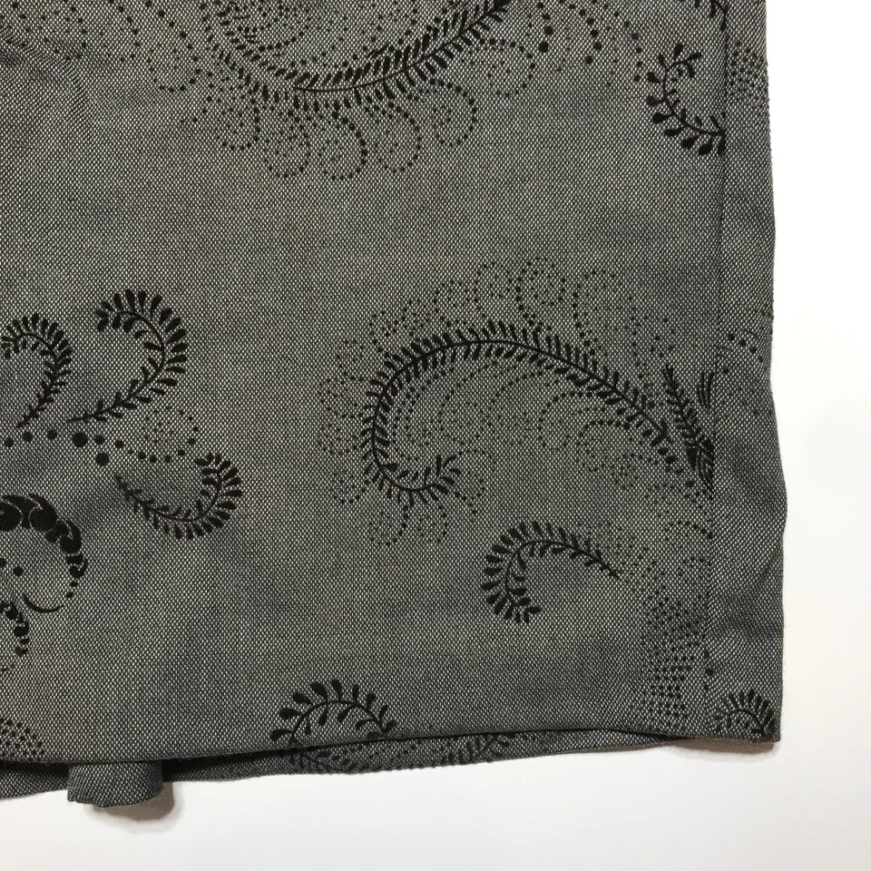 Saia lápis Bob Mackie tamanho 10 ajuste estreito elástico cinza design paisley com zíper - Imagem 4 de 4