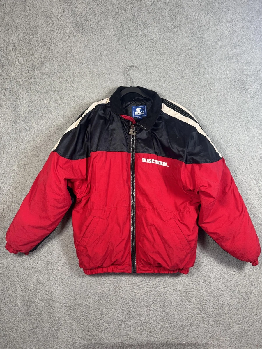 Veste Vintage Starter Wisconsin Badgers Années 90 - Capuche, Zip 1/2, Taille L