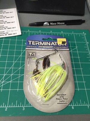 DISCONTINUED TERMINATOR T-1  TITANIUM 3/8OZ. SPINNERBAIT CHART/WHITE SHAD NIP