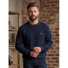 Vtg Chaps Ralph Lauren Sweater Men's XL/XG Hand Framed Black Herringbone Cotton