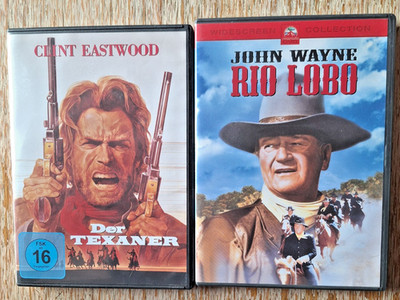 2 DVDs ''Rio Lobo''- John Wayne- FSK 12 und ''Der Texaner''- Clint Eastwood - FSK 16