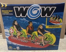 WOW Sports Dragon Boat 3 Person Towable Water Tube For Pool and Lake 13-1060 NEW