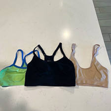 Mixed Brands Lot of 3 Girls Sports Bras Size M Wireless Pullover Stretch